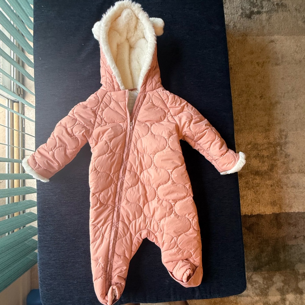 Mori Pink Quilted Kids One Piece